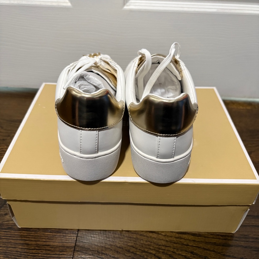 Michael Kors White and Gold Sneakers - Picture 4 of 8